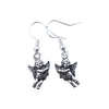Sterling Silver Cupid/Angel Holding Flowers Dangle Earrings