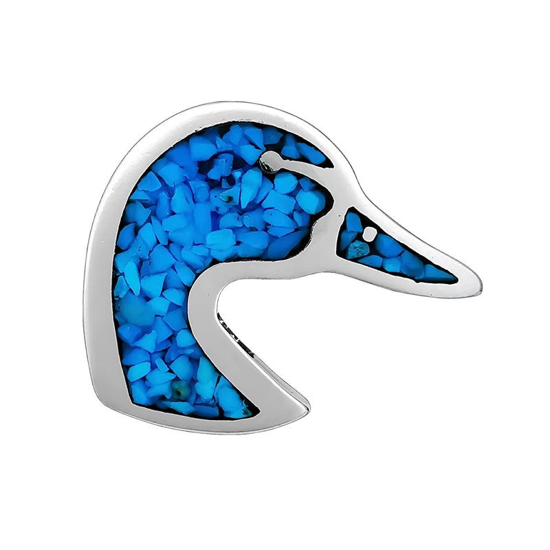 Duck Pendant, 925 Sterling Silver Pendant, Navajo Pendant, Handmade Jewelry, Opal Pendant, Mallard Duck, Pet Duck