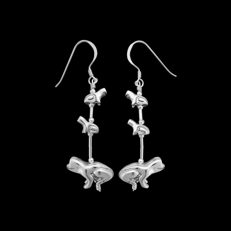 Sterling Silver Native American Frog Fetish Earrings