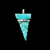 Native American Pendant, Hand Carved Turquoise Arrowhead, 925 Silver
