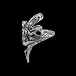 Beautiful sterling silver ring with Male faerie fairy design