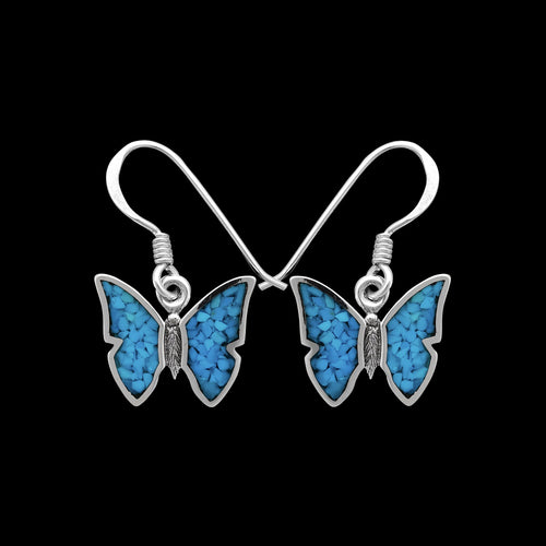 925 Sterling Silver Butterfly Earrings, Blue Butterfly Earrings, Butterfly Studs, Butterfly Posts