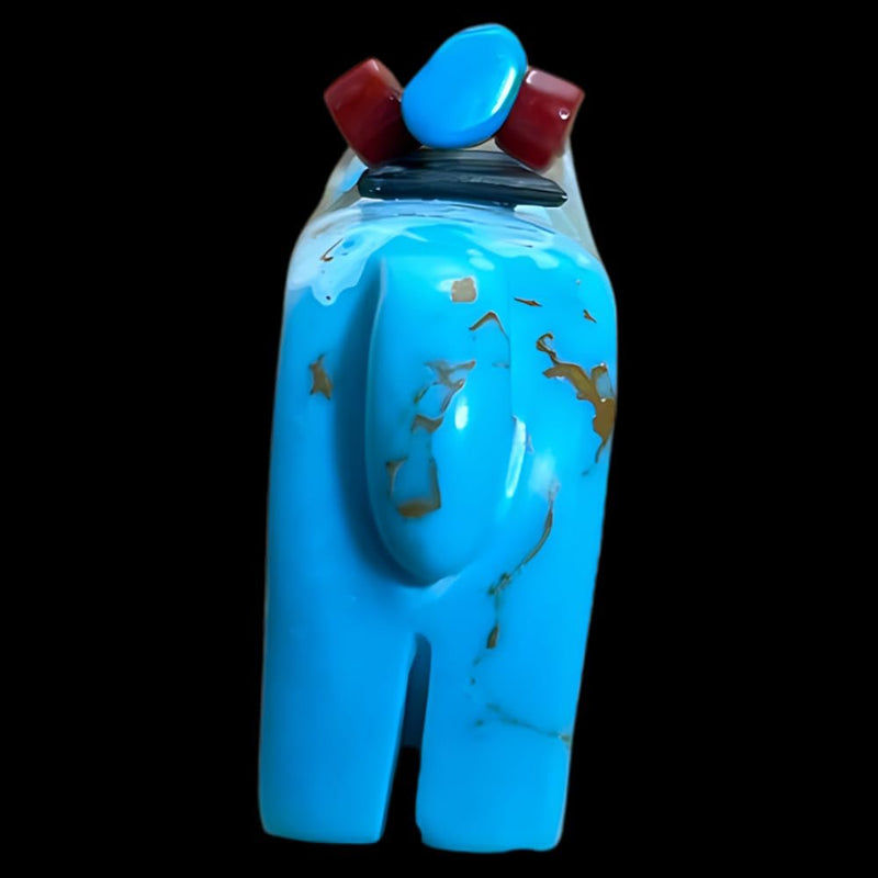 Zuni Fetish • Handcarved Bear Fetish • Turquoise Bear Fetish • Bear Carving • Turquoise Carving