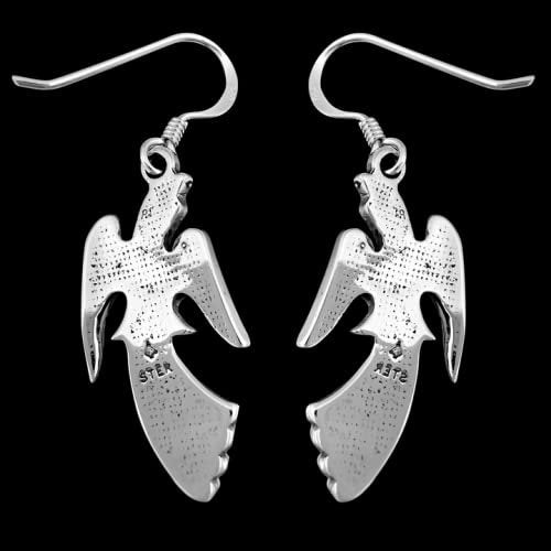 Sterling Silver and Turquoise Thunderbird Dangle Earrings
