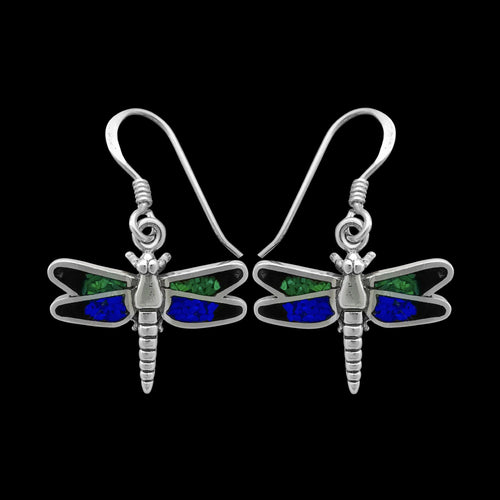 Insect Earrings • 925 Sterling Silver Navajo Earrings • Dragonfly Earrings