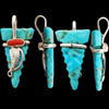 Native American Pendant, Hand Carved Turquoise Arrowhead, 925 Silver