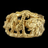 Size 6-925 Sterling Silver Gold Plated Safari Band Ring