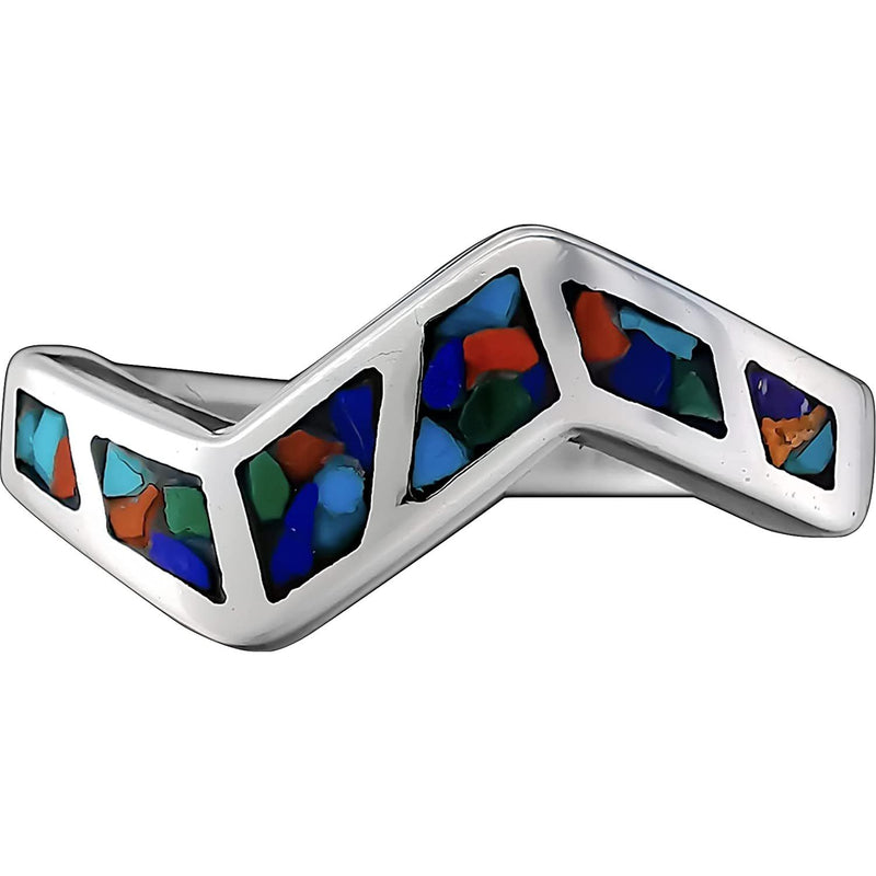 Size 10 Mixed Stones Zigzag Ring