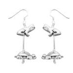 Sterling Silver Native American Fetish Earrings with Turtle and Frog