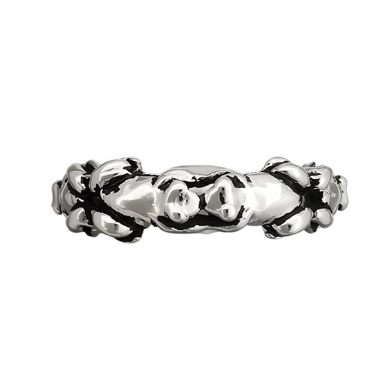 Size 8.5-925 Sterling Silver Kissing Fogs Band Ring