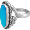 Size 8-925 Sterling Silver Turquoise Resin Magnificent Oval Ring, Curved Braided Design, Handmade Statement Jewelry