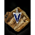 925 Sterling Silver Arrowhead Pendant with Lapis Lazuli • Navajo Handmade • Native American