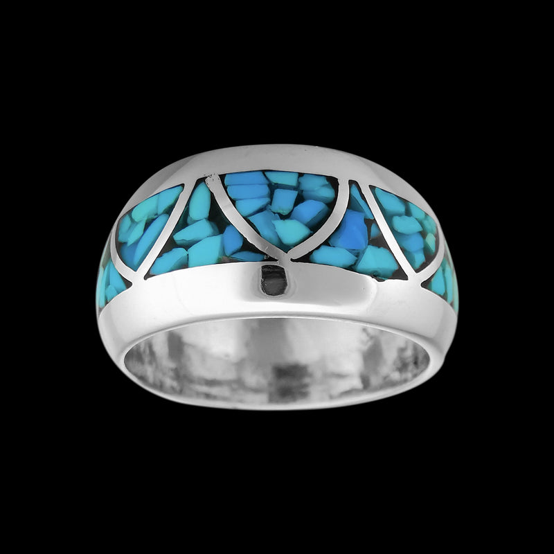 Sterling Silver Navajo Ring • Native American Handcrafted Jewelry • Wide Band Ring