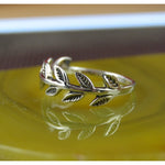 Leaves Band Ring • Sterling Silver • Sizes 5, 6, 7, 8, 9 • Symbol of Renewal and Growth