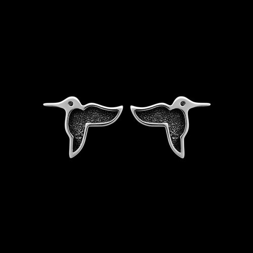 Hummingbird Earrings • 925 Sterling Silver • Navajo Inspired • Bird Jewelry