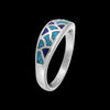 Size 11-925 Sterling Silver, Turquoise, & Lapis Lazuli Mosaic Band, Abstract Gemstone Band, Handcrafted Birthstone Jewelry