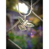 925 Sterling Silver Hummingbird Pendant with galaxy opal