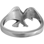 Sterling Silver Diamond Cut Flying Eagle Ring