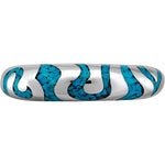 Turquoise Swirling Tribal Sterling Silver Band