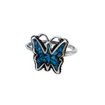 Vintage Turquoise Butterfly Ring - Sterling Silver, Size 6