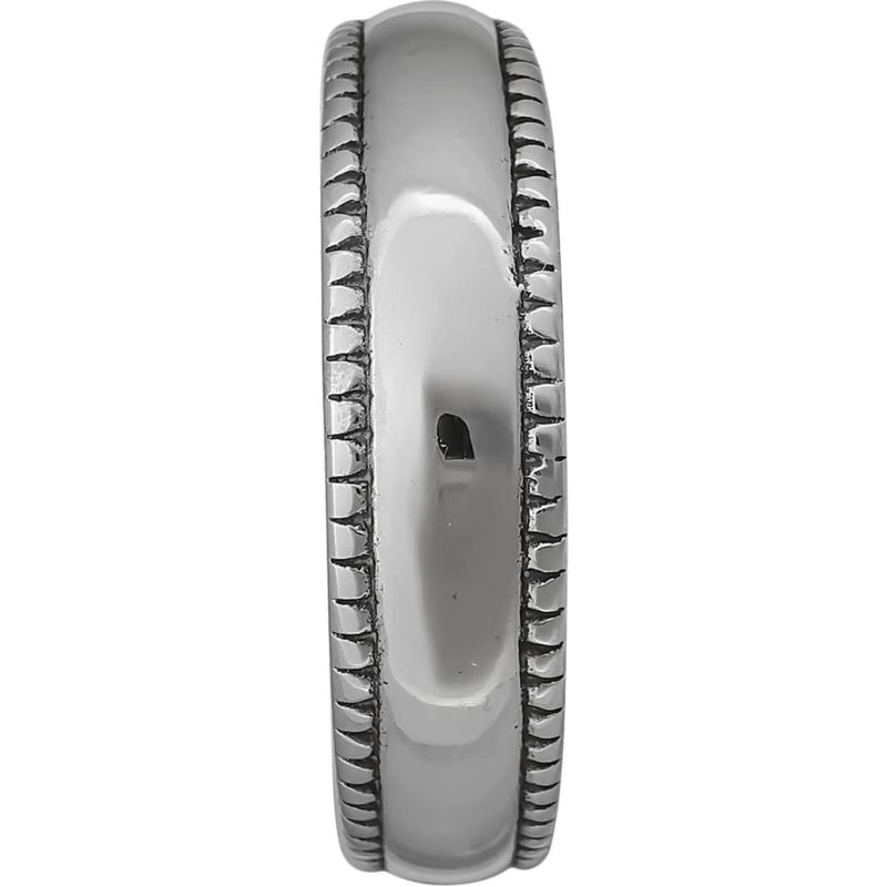Sterling Silver High Polish Beaded Edge Band