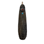 Zuni Corn Maiden Pendant Duo with Jet Eyes, Coral Mouths, and Turquoise Bodies