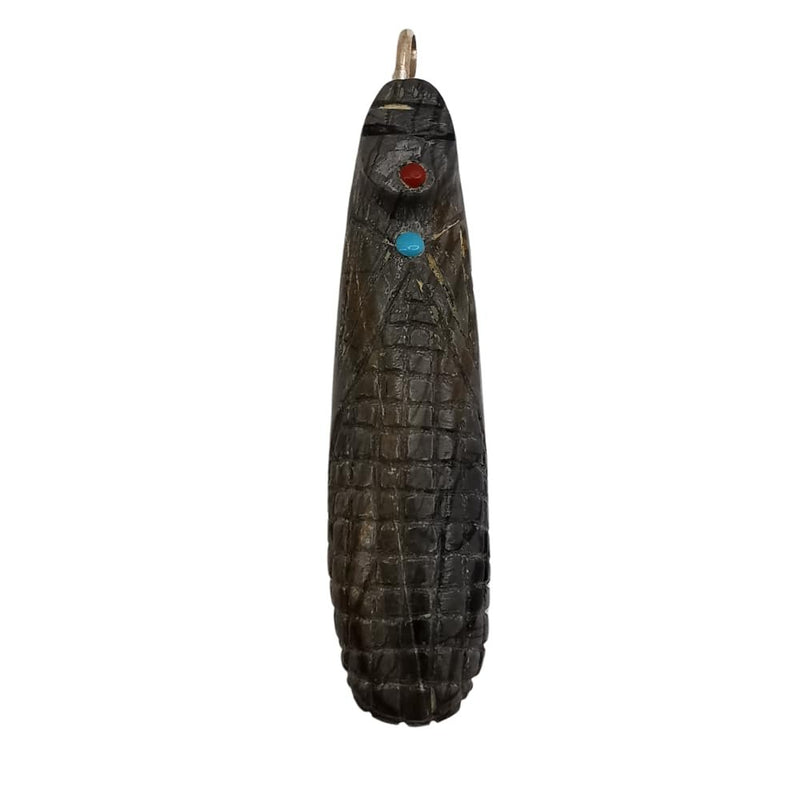 Zuni Corn Maiden Pendant Duo with Jet Eyes, Coral Mouths, and Turquoise Bodies
