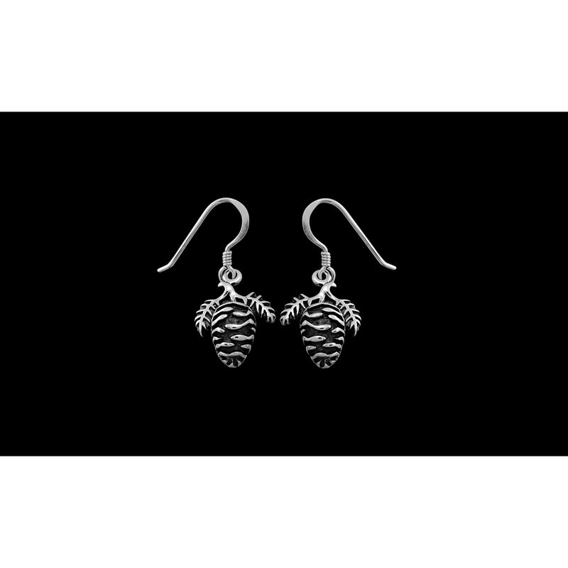 Pine Cones Earrings • 925 Sterling Silver • Handcrafted Nature Jewelry