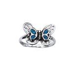Dainty Turquoise Butterfly Ring - Size 5 - Delicate Vintage Treasure