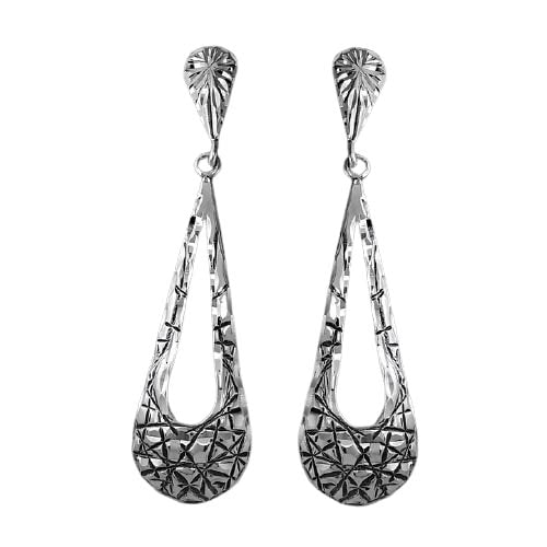 Abstract Double Teardrop Stud Earrings