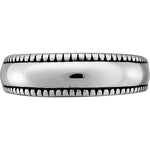 Sterling Silver High Polish Beaded Edge Band