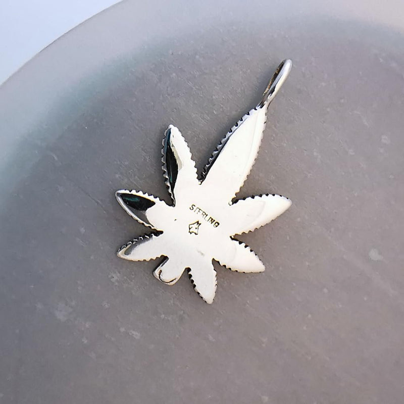 Marijuana Pendant, 925 Sterling Silver Pendant, Pot Leaf Pendant, Cannabis Pendant
