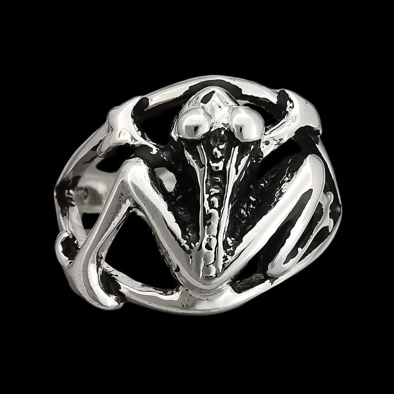 Size 8-925 Sterling Silver Frog Ring