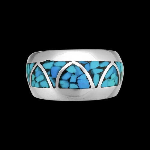 Sterling Silver Navajo Ring • Native American Handcrafted Jewelry • Wide Band Ring