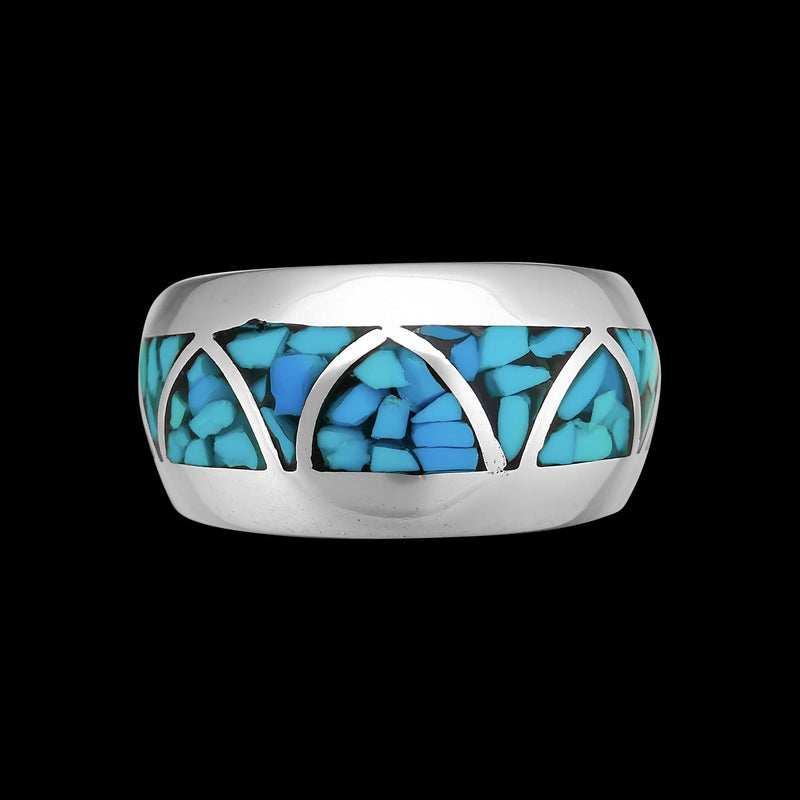 Sterling Silver Navajo Ring • Native American Handcrafted Jewelry • Wide Band Ring