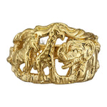 Size 6-925 Sterling Silver Gold Plated Safari Band Ring