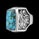 Mountain Ring • Kingman Turquoise • 925 Sterling Silver • Size 8 • Navajo Handmade