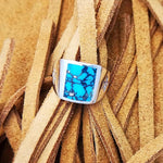 Size 11 - Vintage 925 Sterling Silver Kingman Turquoise Ring