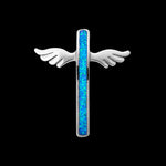 Cross Pendant, 925 Sterling Silver Pendant, Religious Pendant, Christ Pendant, Opal Cross Pendant, Angel Wing Pendant,