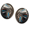 Sterling Silver Native Chief Headdress Stud Earrings