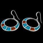 925 Sterling Silver Segmented Crescent Dangle Earrings