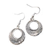Sterling Silver Mid-Century Modern Diamond-Cut Dangle Earrings