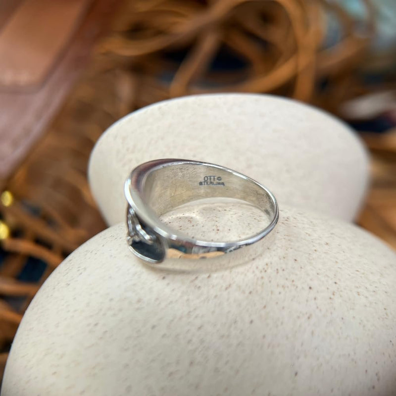Sterling Silver Grey Wolf Ring, Size 13