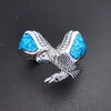 Size 10 Turquoise inlaid Sterling Silver Bald Eagle Ring