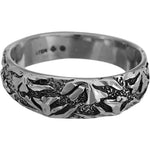 Sterling Silver Diamond Cut Bell Flowers Band Ring