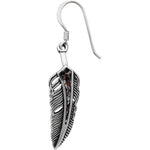 925 Sterling Silver Feather Earrings, Wild Horse Earrings, Magnesite Earrings