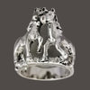 925 Sterling Silver Pair of Horse Ring, Size 7 Ring, Pony Ring