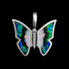 Sterling Silver and Opal Butterfly Pendant