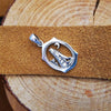 Sterling Silver Wolf Howling at the Moon Pendant – Oval Western Design