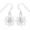925 Sterling Silver Flower Dangle Earrings